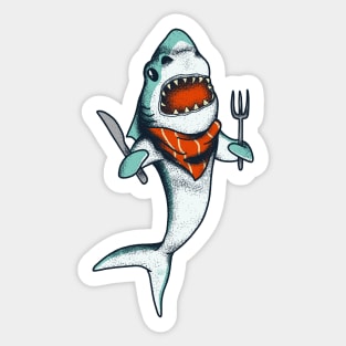 Hungry Shark Funny Ocean Sea Animal Surf Sticker